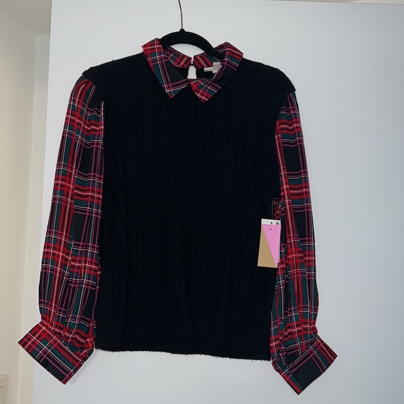 NWT Riley & Rae Cable Knit 2-For-1 Pullover Sweater - Picture 5 of 11